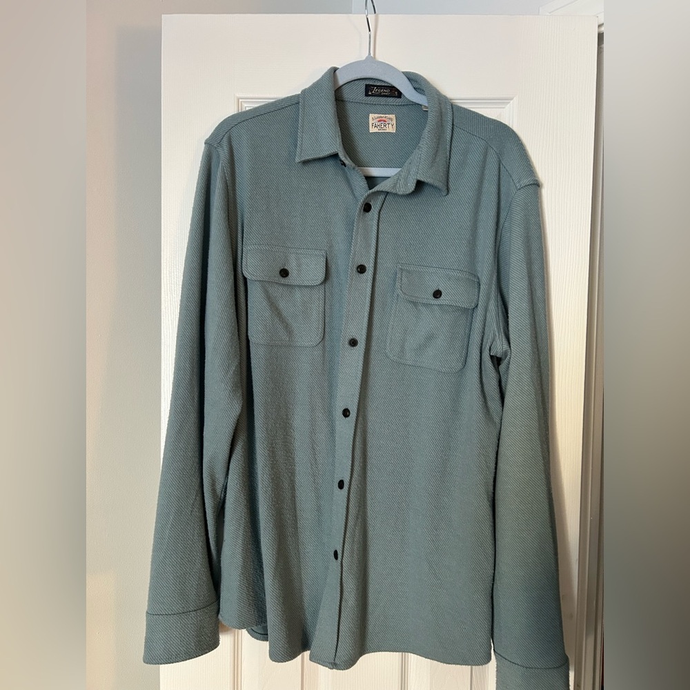 Faherty Men's Casual Button Down Shirt - Light Blue
